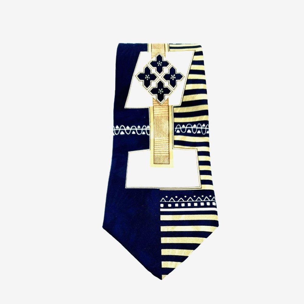 Randy River 100% Polyester Men Necktie Dress Shirt Accessory Cream Blue Olive